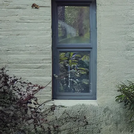 Image similar to dark photo of dark blue rainy bedroom window at night, dimly lit creepy | screaming face of boris johnson staring in through the window, bloody hands, horror, scary face, demonic face,