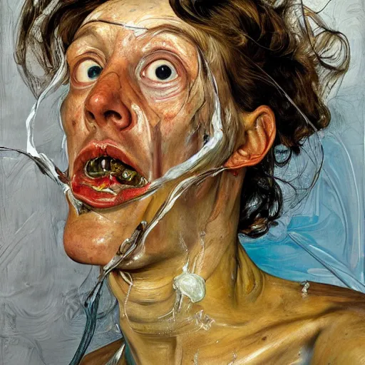 Prompt: high quality high detail painting by lucian freud and jenny saville, hd, crazy, turquoise