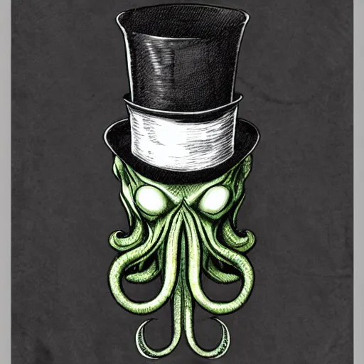 Image similar to cthulhu wearing a top hat