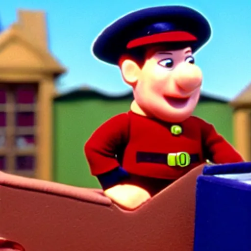 Image similar to herman goering in postman pat, bbc