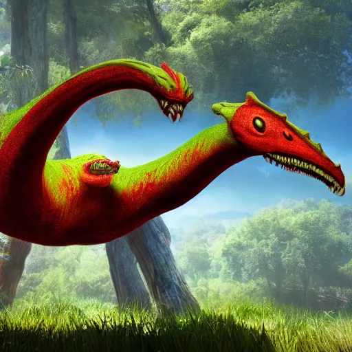 Image similar to Hyper realistic Trogdor, 8k, cinematic, Unreal Engine render