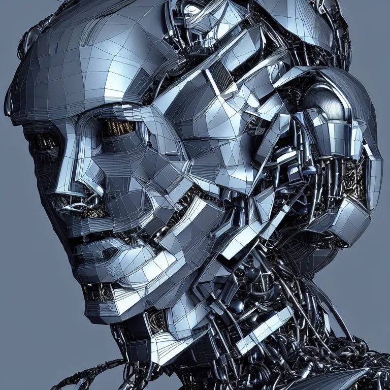 Image similar to hyperrealistic mixed media portrait of a Robot of Roland Busch forward angle, stunning 3d render inspired art by P. Craig Russell and Barry Windsor-Smith + perfect facial symmetry + dim volumetric lighting, 8k octane beautifully detailed render, post-processing, extremely hyperdetailed, intricate futuristic mechanic parts, epic composition, grim yet sparkling atmosphere, cinematic lighting + masterpiece, trending on artstation