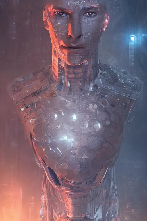 Image similar to the wrath of the seven deadly sins as an i robot, torso portrait, intricate, elegant, volumetric lighting, scenery, digital painting, highly detailed, artstation, sharp focus, illustration, concept art, luis rollo, ruan jia, steve mccurry, john berkey