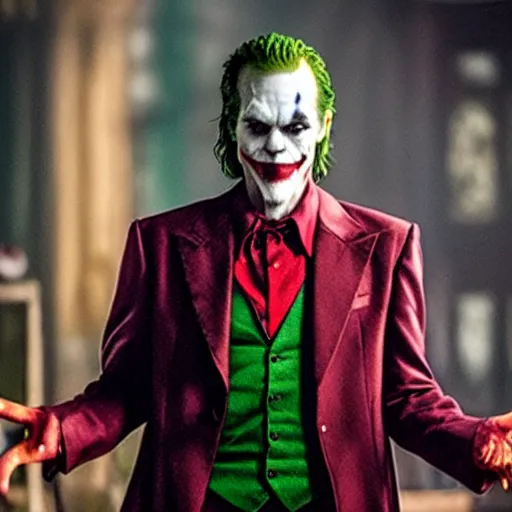 Image similar to film still of Kevin Bacon as joker in the new Joker movie