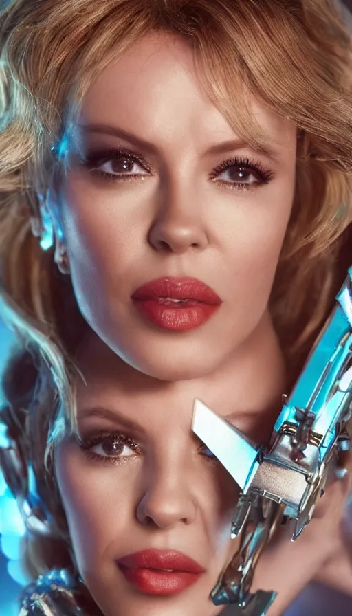 Image similar to kylie minogue as barbarella. soft lighting. glamorous. sophisticated. studio photography. depth of field. trending on artstation. cinematic. photorealistic. bokeh.