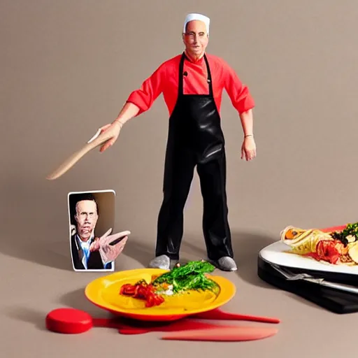 Prompt: albert hofmann cosplay celebrity chef, stop motion vinyl action figure, plastic, toy, john stezaker style