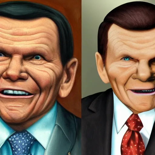 Prompt: Kenneth Copeland, Devil, Demon, Evil, Horro, Photorealistic