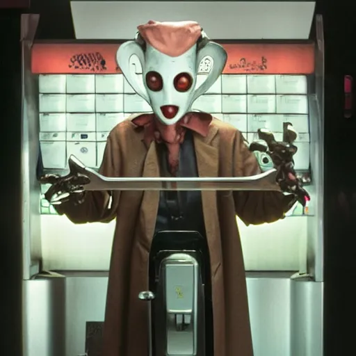 Image similar to pan's labyrinth enraged convenience store robo - cashier