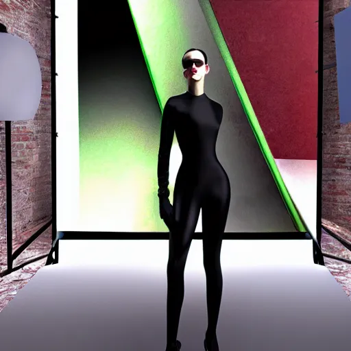 Image similar to the matrix inspired avant-garde art, deco fashion, highly detailed, photorealistic portrait, bright studio setting, studio lighting, crisp quality and light reflections, unreal engine 5 quality render