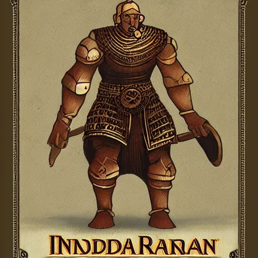 Prompt: indoaryan golem, dungeons and dragons manual illustration