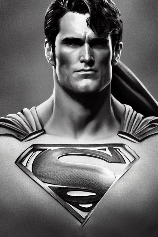 Image similar to beautiful digital painting of superman gray background with high detail 8 k stunning detail photo by artgerm greg rutkowski and alphons