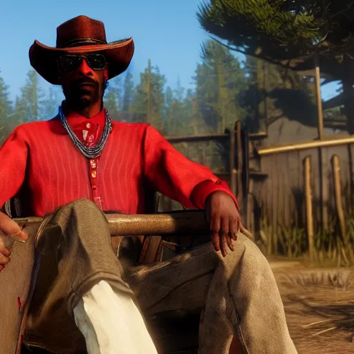 Prompt: Snoop Dogg in red dead redemption 2