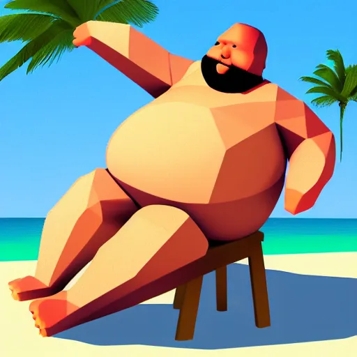 big black man with muscles, wearing coconut bikini