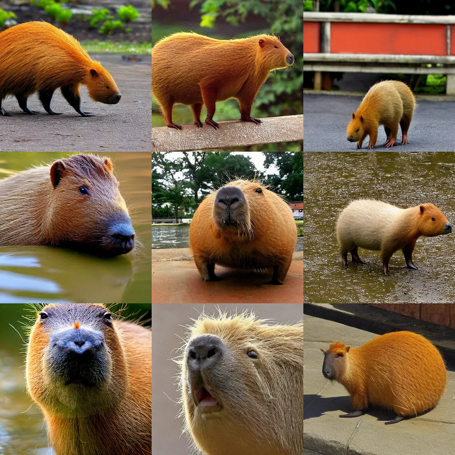 Prompt: capybara. 🍊. 🌃. 🔥.