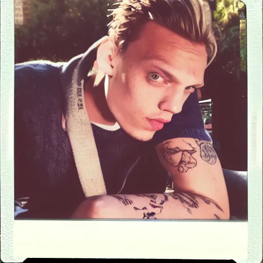 Prompt: Polaroid of jamie campbell bower