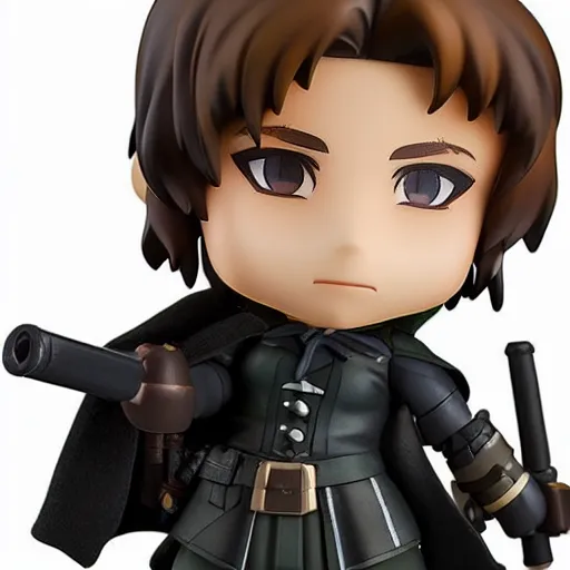 Prompt: Best photograph of Jamie Fraser nendoroid figure photo 50 mm studio lighting