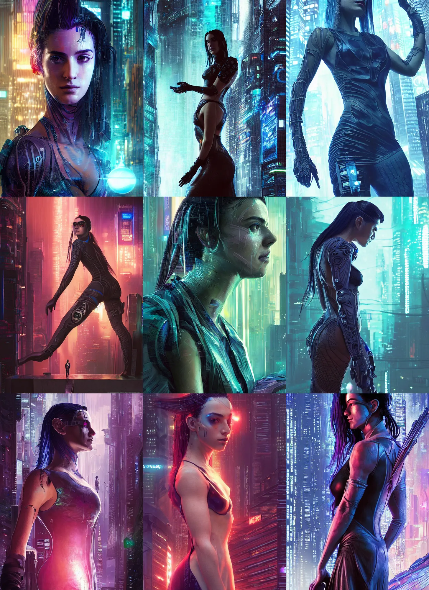 Prompt: Cyberpunk and altered carbon, Maya Ali as a cyber sorceress, side view, tarot card, sweat drops, fibonacci, fractals, insane, prismatic, intricate, highly detailed, digital painting, artstation, concept art, smooth, sharp focus, illustration, Unreal Engine 5, 8K, art by artgerm and greg rutkowski and alphonse mucha