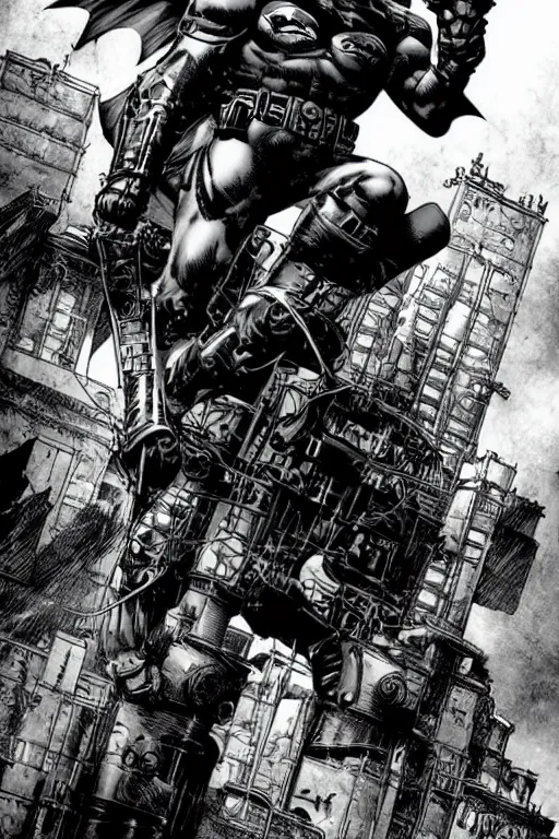 Image similar to Dieselpunk Batman by David Finch