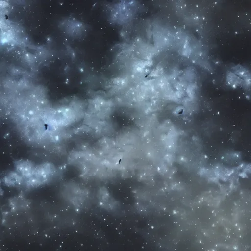 Image similar to dark matter the mother - of - pearl sky and the black sphare, silver, wind and dust, height detailed hd realistic 8 k