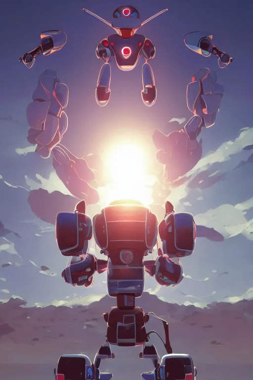 Image similar to metabots medabots medarotto medarot robot minimalist comics, behance hd by jesper ejsing, by rhads, makoto shinkai and lois van baarle, ilya kuvshinov, rossdraws global illumination ray tracing hdr radiating a glowing aura