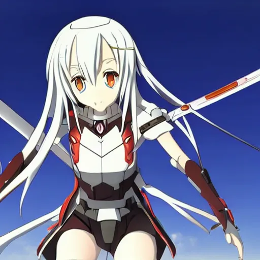 Prompt: a sword art online character drawn in the style of neo genesis evangelion. pretty. very detailed.