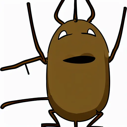 Prompt: anthropomorphic cockroach security guard, cartoon style