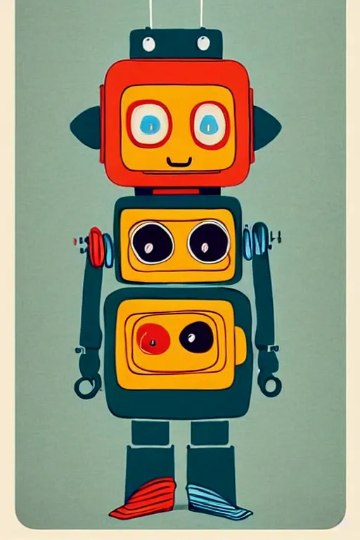 Prompt: ( ( ( ( ( ( ( a robot and a dog ) ) ) ) ) ) ) by richard scarry!!!!!!!!!!!!!! muted colors