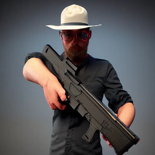 Image similar to A modern mage wielding two Glock pistols, bust shot,, Art by James Jean, substance 3d painter, PBR textures, Physical based rendering, cinematic, hyper realism, high detail, octane render, unreal engine, 8k, Smooth, High contrast, depth of field, aperture f2.8