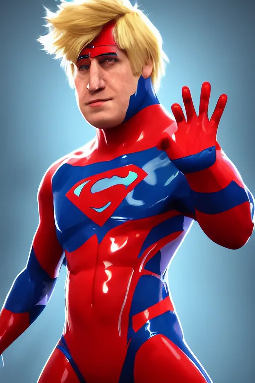 Prompt: Boris Johnson Superhero of Great Britain, HD, hyper-fidelity, ray tracing, god rays, digital art, trending on artstation, artstationHD, artstationHQ, 4k, 8k