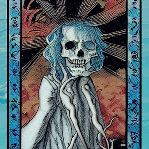 Prompt: Memento mori tarot card deck