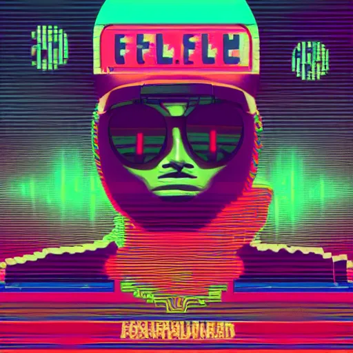 Image similar to lofi vaporwave retro futurism album artwork underground unknown