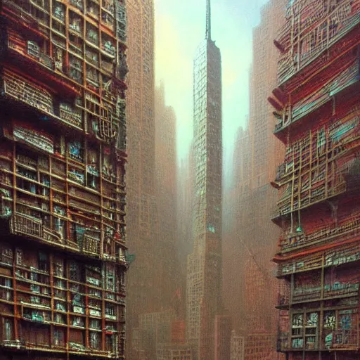 Image similar to highly detailed cyberpunk new york city, high definition beksinski painting