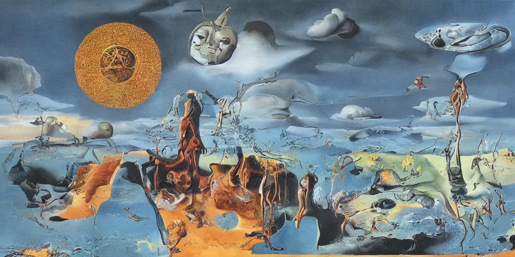 Image similar to the world between death and life, surrealistic detailed painting, by damien gilley and salvador dali