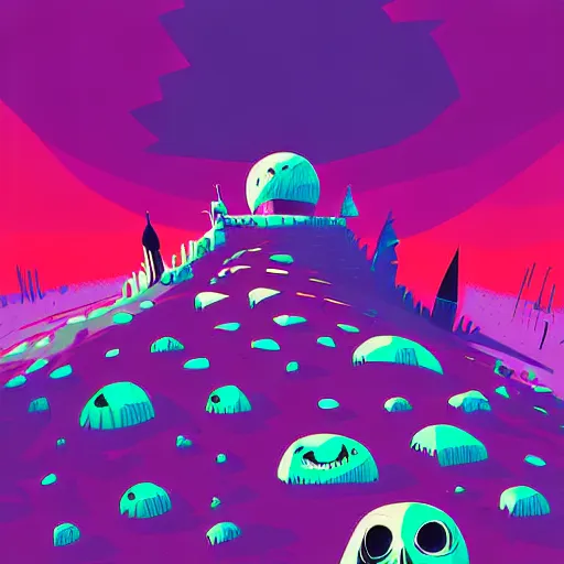 Image similar to curled perspective digital art of palestina by anton fadeev from nightmare before christmas