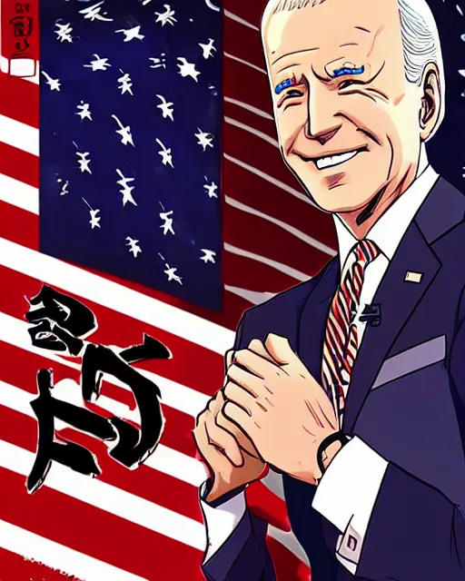 Image similar to Joe Biden shonen manga cover