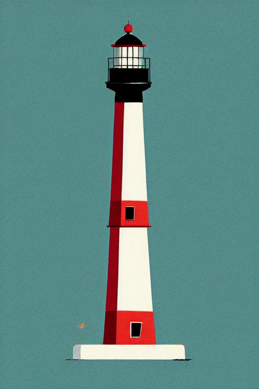 Image similar to minimalist boho style art of a lighthouse, illustration, vector art