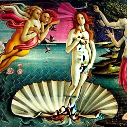 Image similar to birth of venus by sandro botticelli,