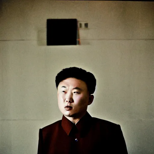 Image similar to A North Korean communist DJ, portrait, by Davide Sorrenti