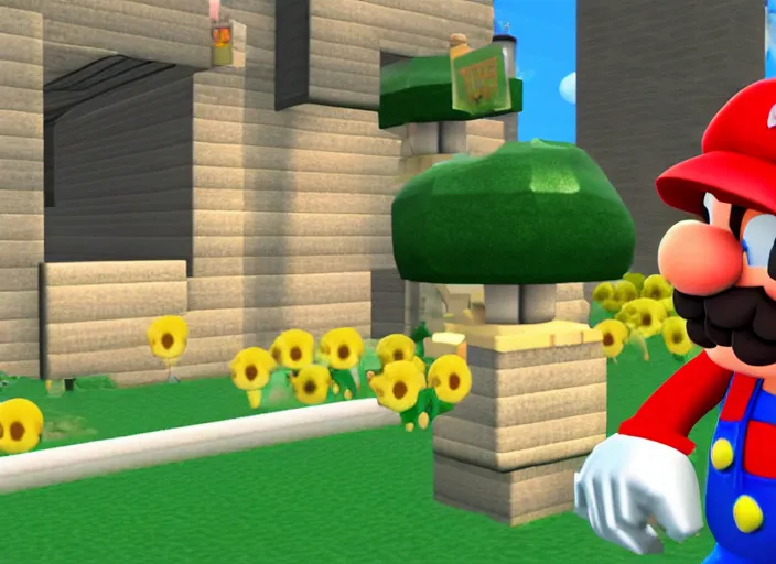 Image similar to walter white, super mario 6 4 screenshot