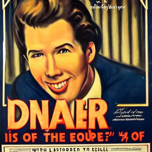 Prompt: Joel Osteen on a 1940s propaganda poster. danger