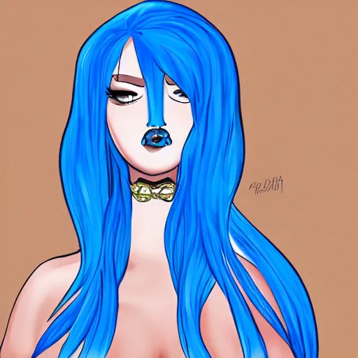 Image similar to blue hair girl by anna cattish, character design tutorial