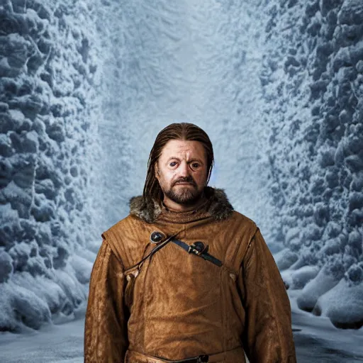 Image similar to Charlie Kelly as Ned Stark, Stephen youll, Michael Whelan, 8k photography