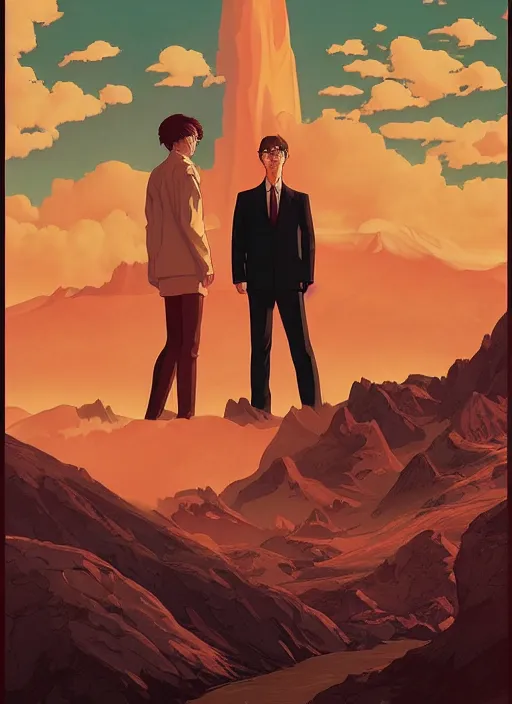 Prompt: Twin Peaks poster artwork by Michael Whelan and Tomer Hanuka, Rendering of End of Evangelion, full of details, by Makoto Shinkai and thomas kinkade, Matte painting, trending on artstation and unreal engine