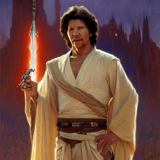 Image similar to neil breen as a jedi highly detailed painting by gaston bussiere, craig mullins, j. c. leyendecker, alphonse mucha 8 k