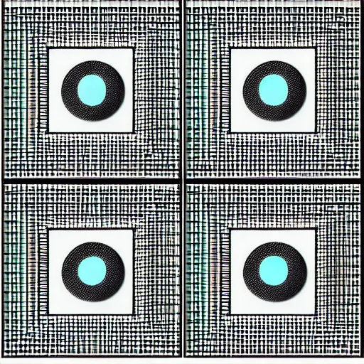 Image similar to grid of square eyecubes lashes reflections