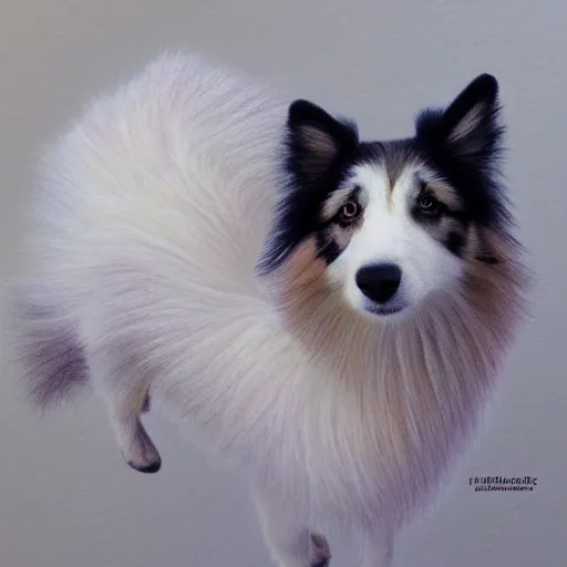 Image similar to a colored pencil drawing of a shetland sheepdogby natalia rojas and ana maria martinez jaramillo, pastel color, wingspan style, highly detailed, realistic graphite, artstation, 4 k, realism, photorealism, fine art