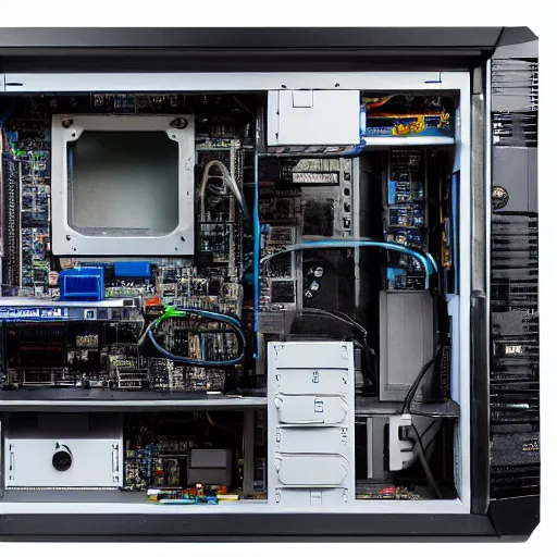 Image similar to Studio photo of Einstein building a PC, detailed, 50mm