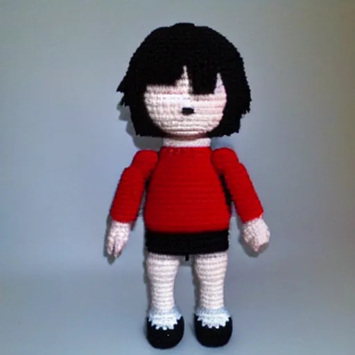 Prompt: keanu reeves amigurumi