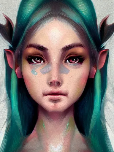 Prompt: elf girl, portrait, digital painting, elegant, beautiful, highly detailed, artstation, concept art