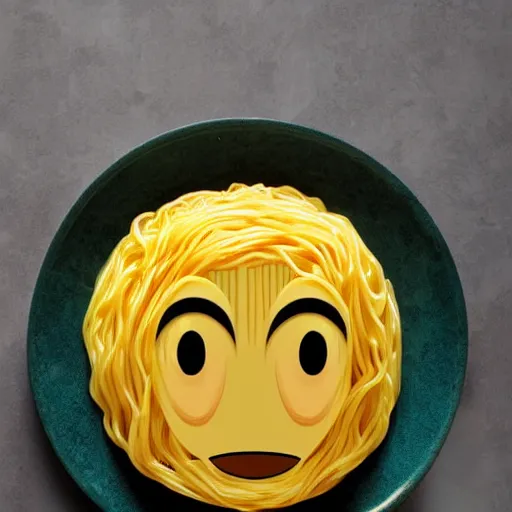 Prompt: Emoji of enraged noodles